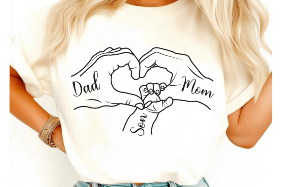 Family Hands Heart: Graphics for T-Shirt Designs