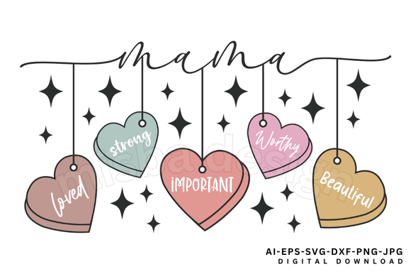 Retro Mama Heart SVG: Bold T-Shirt Graphics