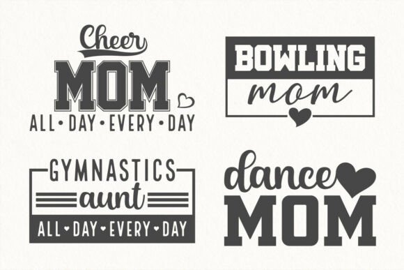 Sports Mom SVG Bundle: Graphics for T-Shirt Designs