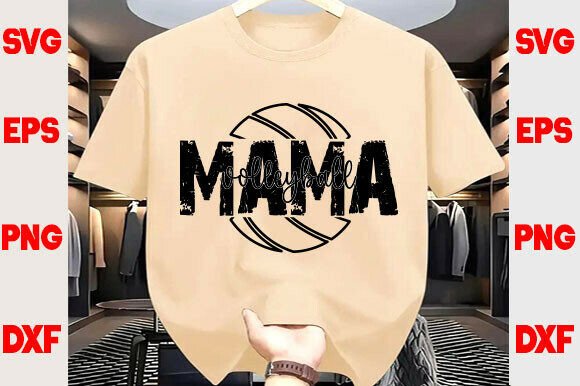 Volleyball Mama PNG: Graphics for T-Shirt Designs